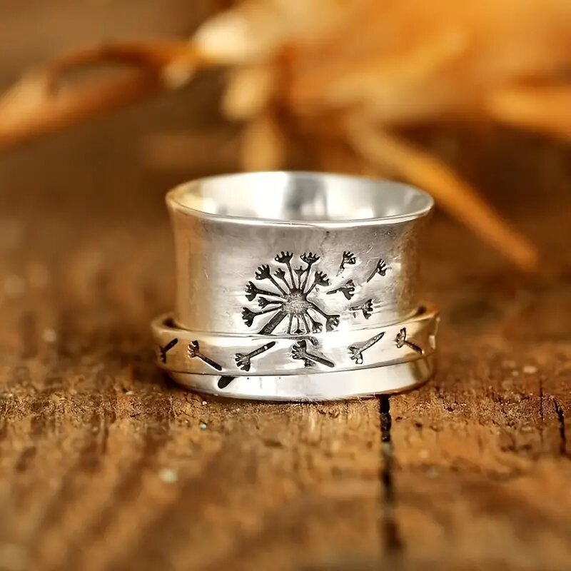 Pusteblumen-Ring «Dandelion» – filigran graviert