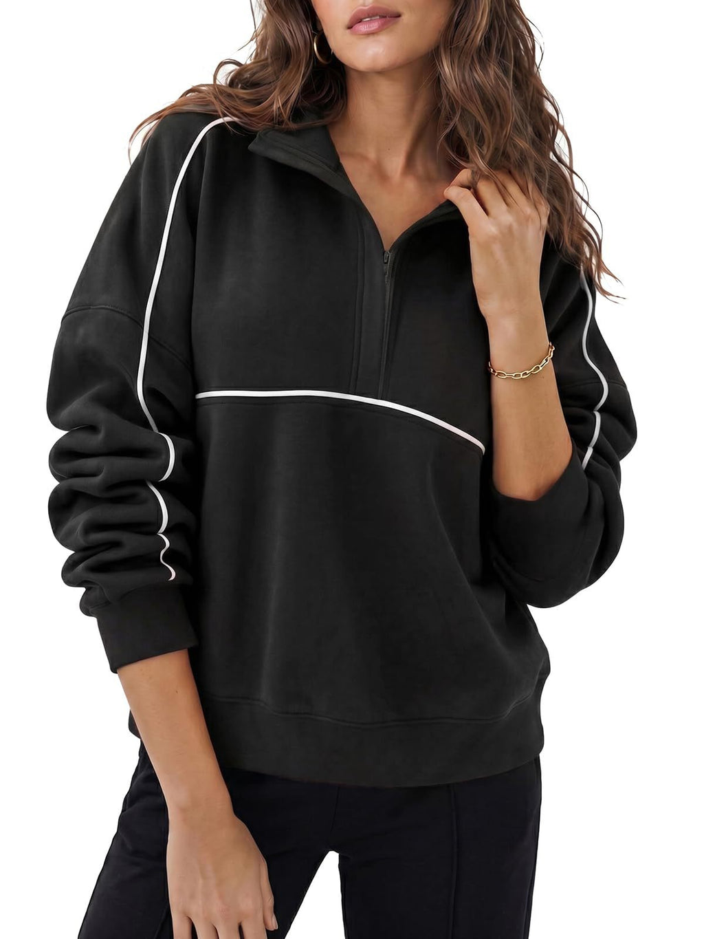 Loose-fit Sweatshirt mit Reissverschluss