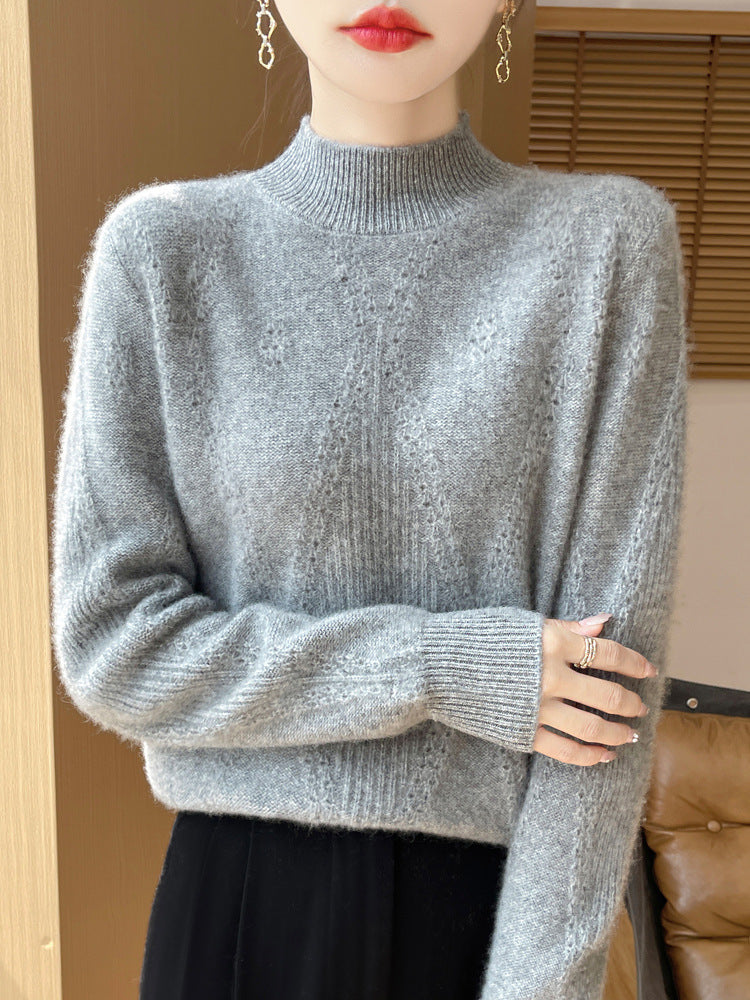 Wollpullover mit hohlgewebtem Design – Bild 6 | LuxeStyle