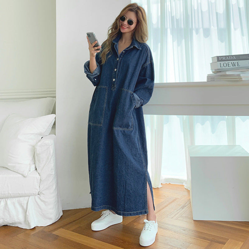 Retro A-Linien Midikleid mit Schlitz – Bild 4 | LuxeStyle