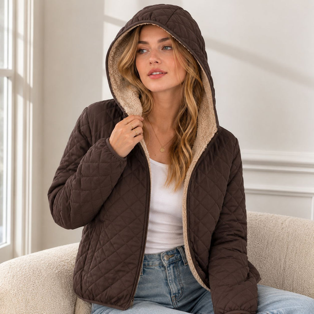 Kurzmantel mit Kapuze aus Polyester – Bild 2 | LuxeStyle