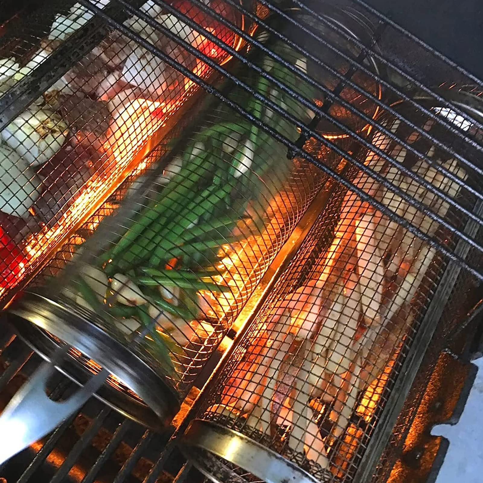 Rollender Grillkorb aus Metall