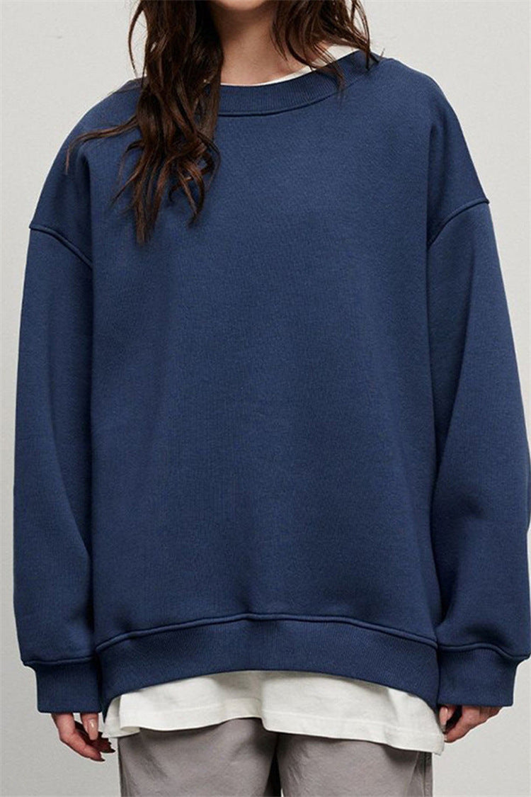 Weitenfreundlicher Rundhals-Hoodie