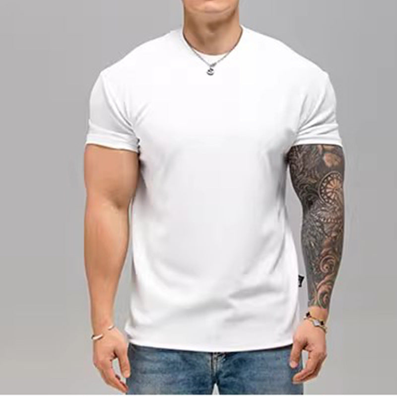 Strukturiertes Kurzarm-T-Shirt mit Schulterpolstern