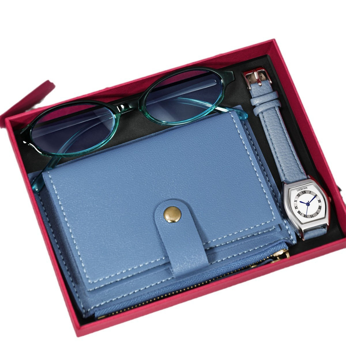 Geschenkset: Uhr, Portemonnaie und Brille | LuxeStyle