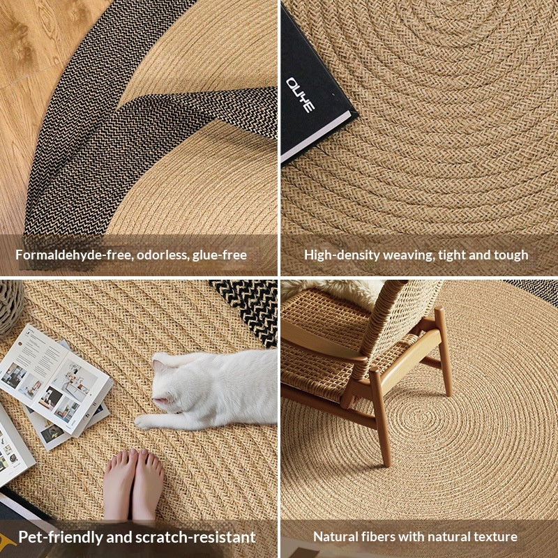 Runder Jute Teppich für Wohnzimmer
