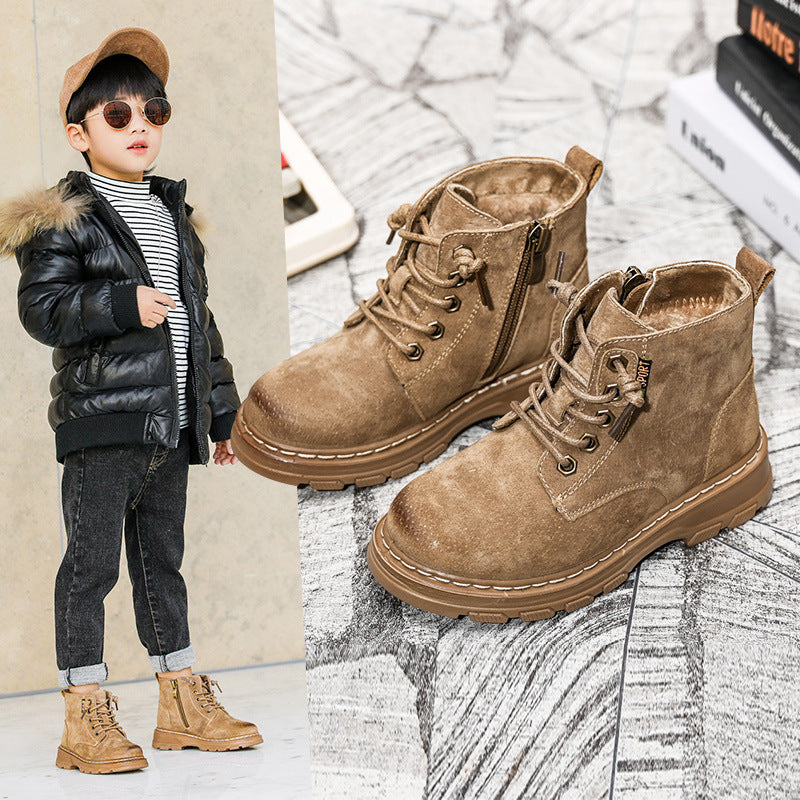 Weiche Leder-Cotton-Boots für Kinder