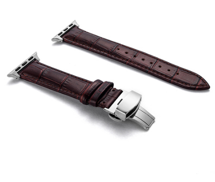 Lederarmband mit Faltschliesse und Doppelknopf
