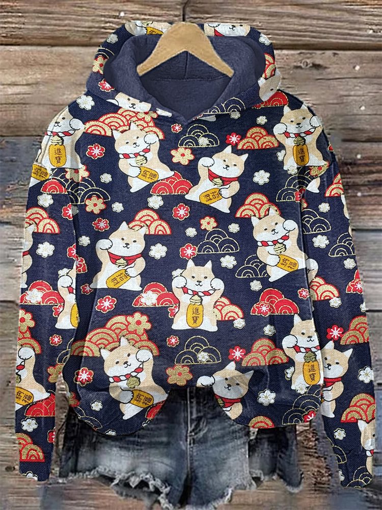 Casual Jacke mit Kirschblüten-Print