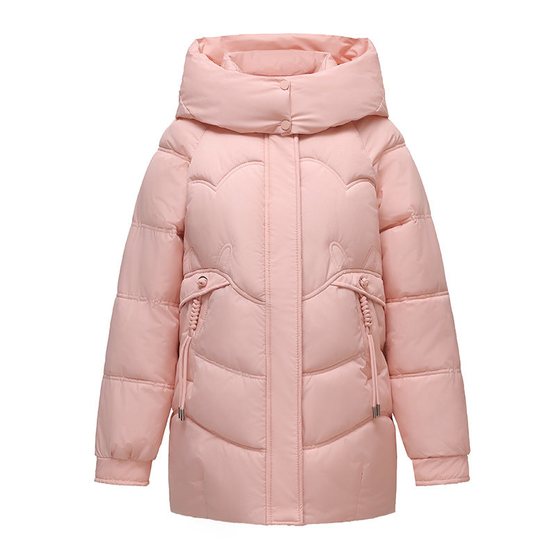 Gefütterte Damen-Pufferjacke mit Kapuze