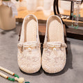 Sommer Mesh-Mules mit Perlen-Schnalle