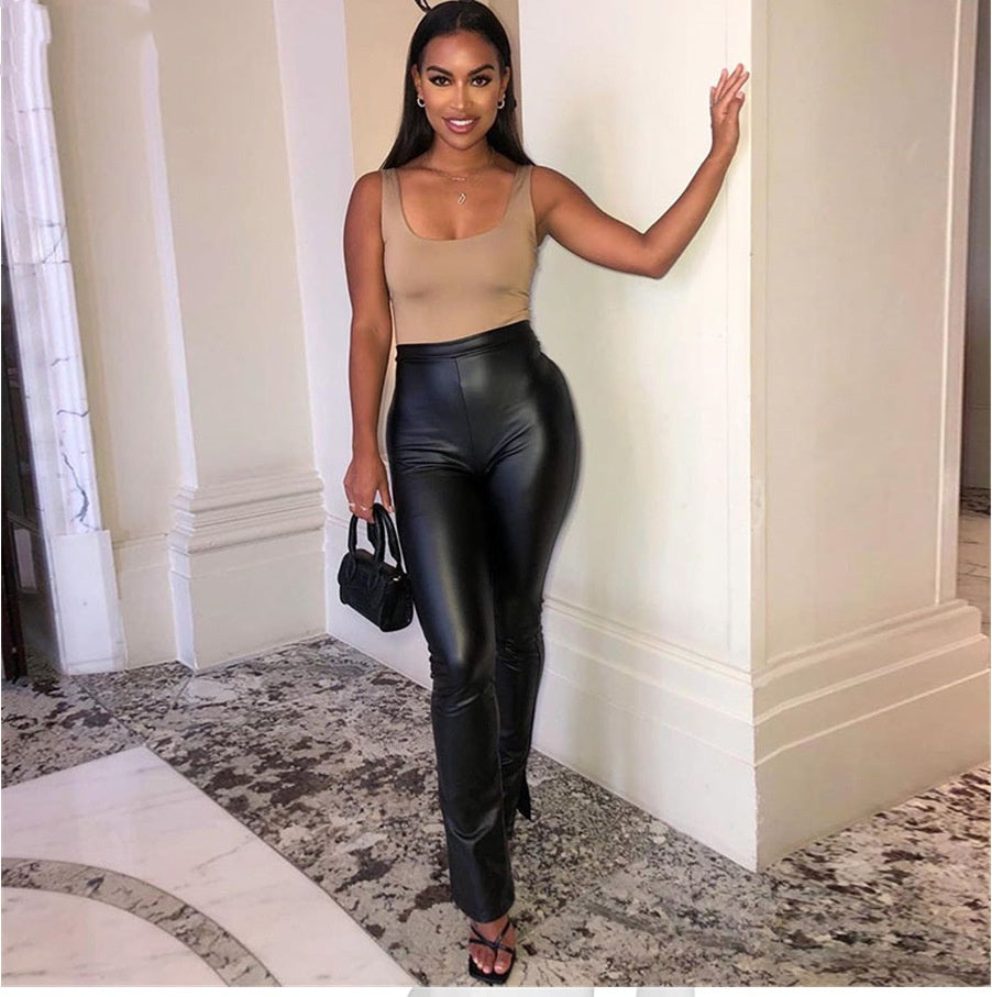 High-Waist Leggings mit ausgestelltem Bein