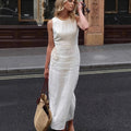 Elegantes ärmelloses Maxikleid mit Schlitz – Bild 6 | LuxeStyle