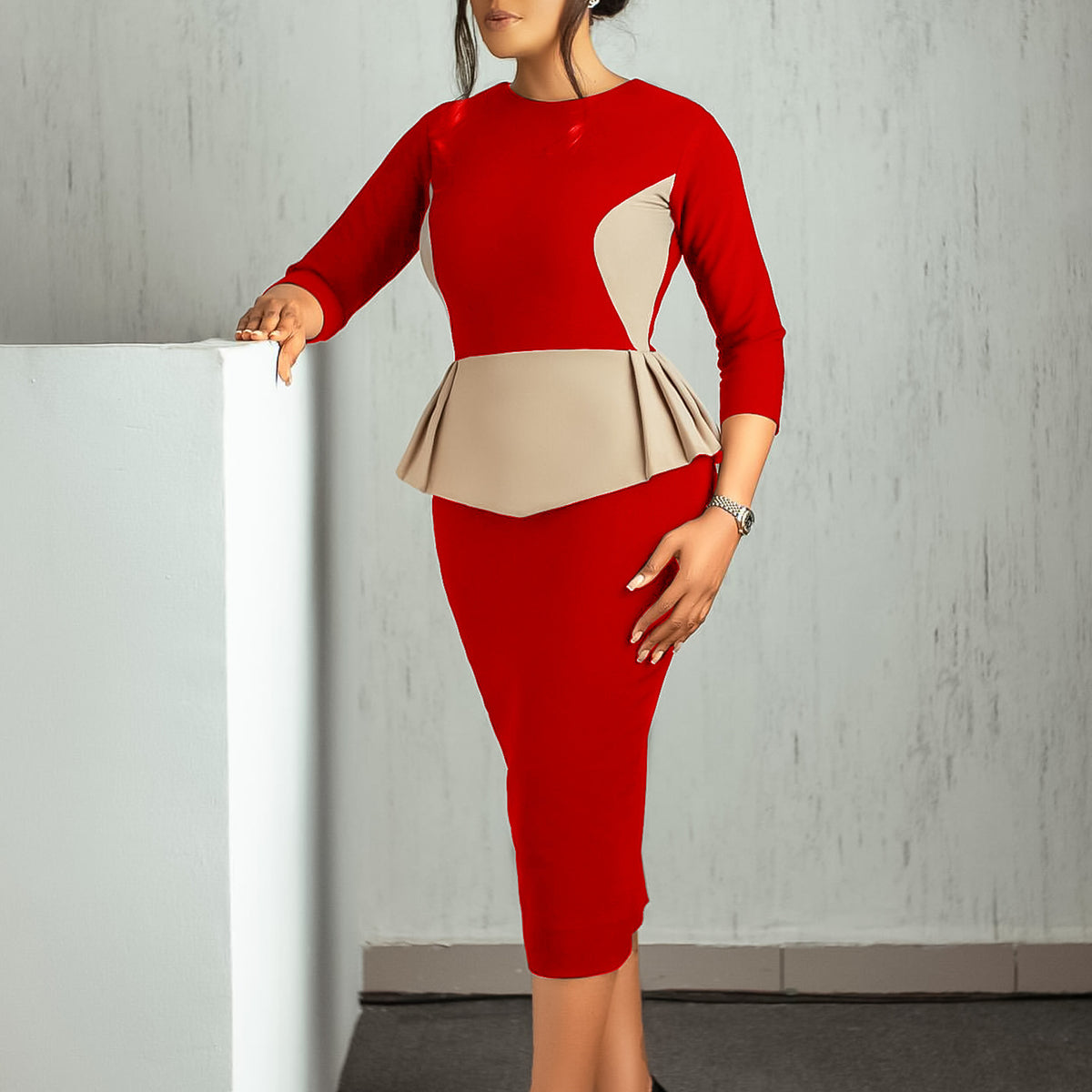 Farbenfreudiges Bodycon-Robe – Bild 7 | LuxeStyle