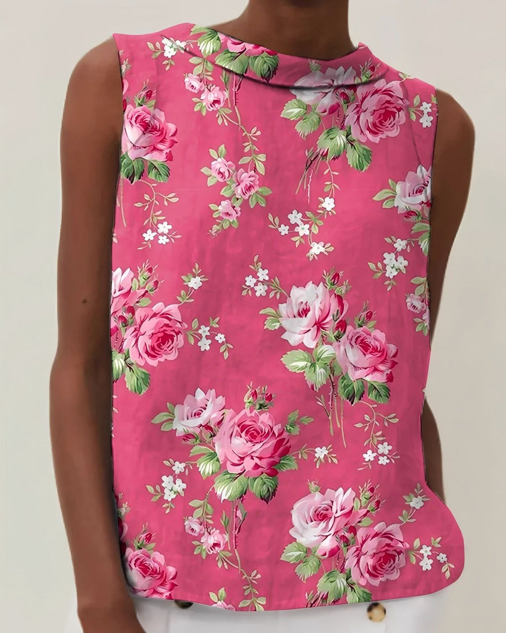 3D Blumenprint Kurzarm-Shirt