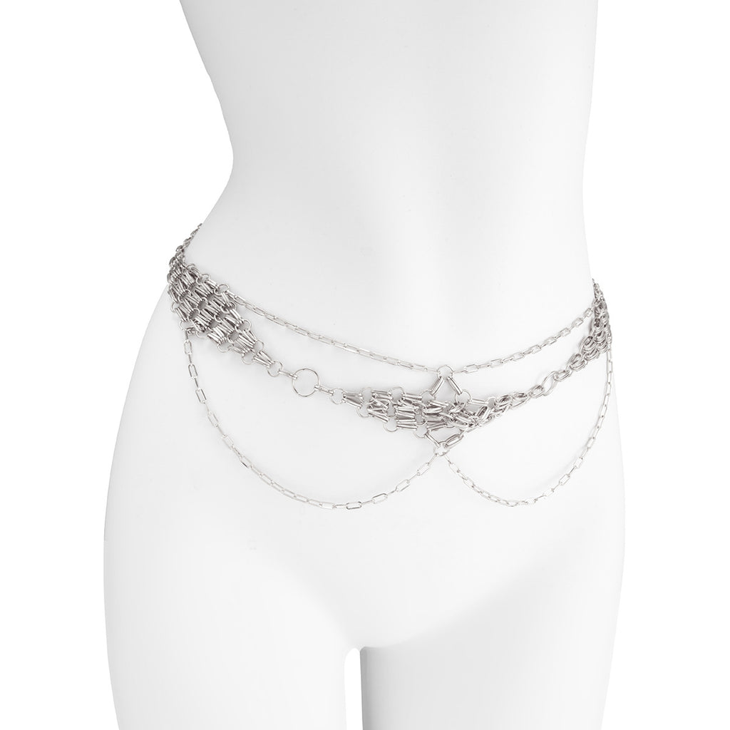 Retro Metall Diamond Taillenkette