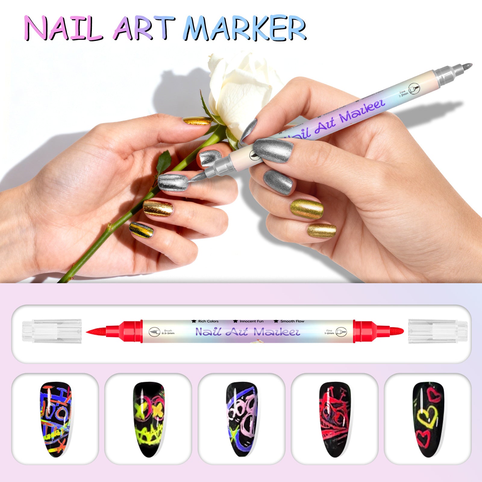 Nail Art Graffiti Stifte Set – Ansicht 3