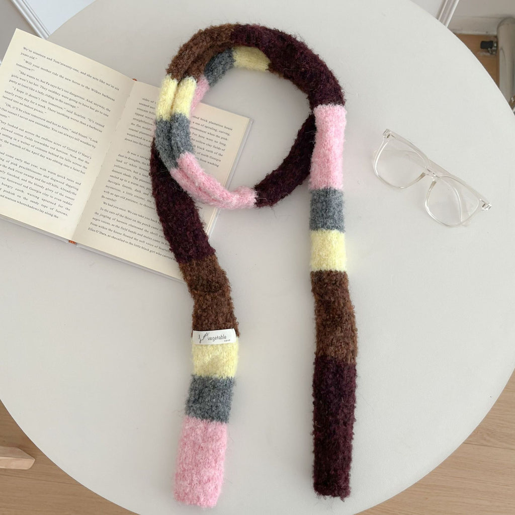 Buntes, schmaler Retro-Schal in Regenbogenfarben – Bild 12 | LuxeStyle