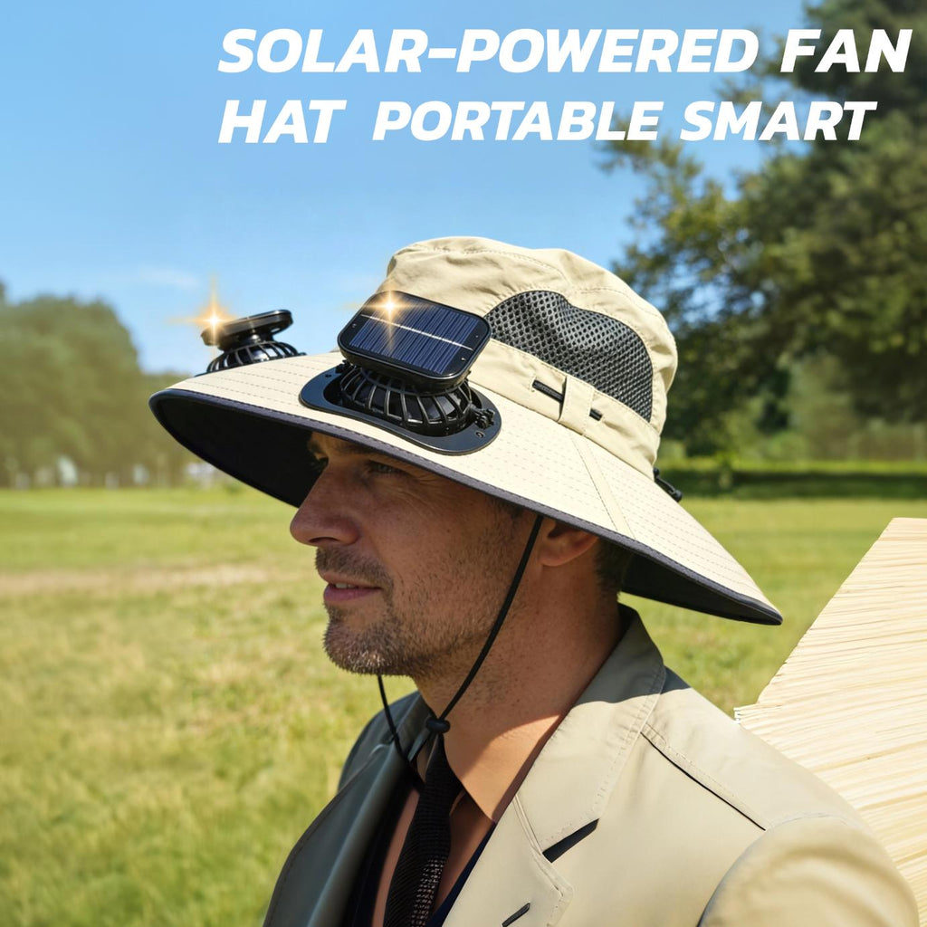 Portabler Sonnenhut mit Kühlventilator