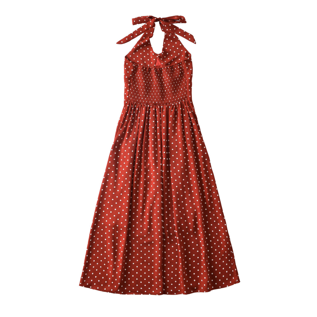 Retro Polka-Dot Neckholder Minikleid
