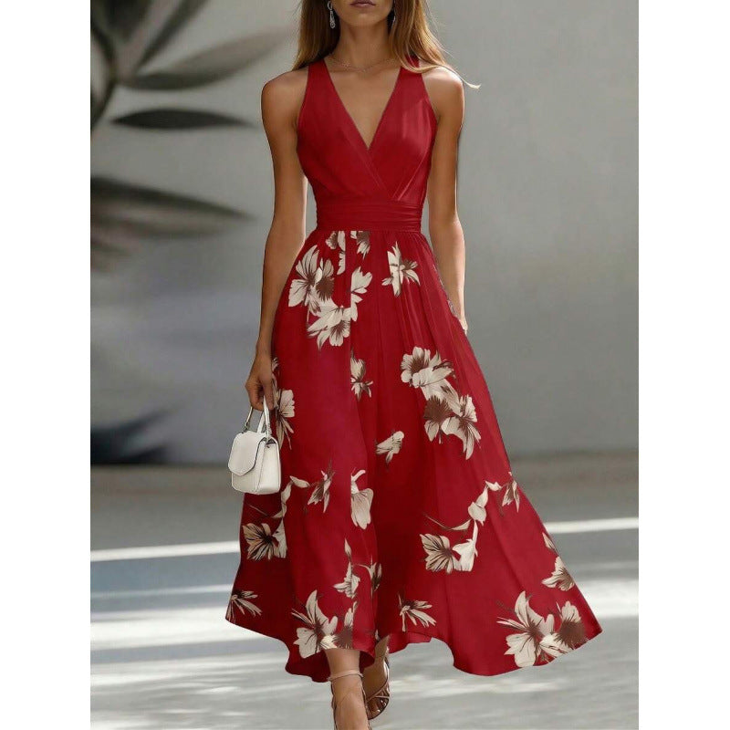 Ärmelloses Retro-Ferienkleid im French-Style