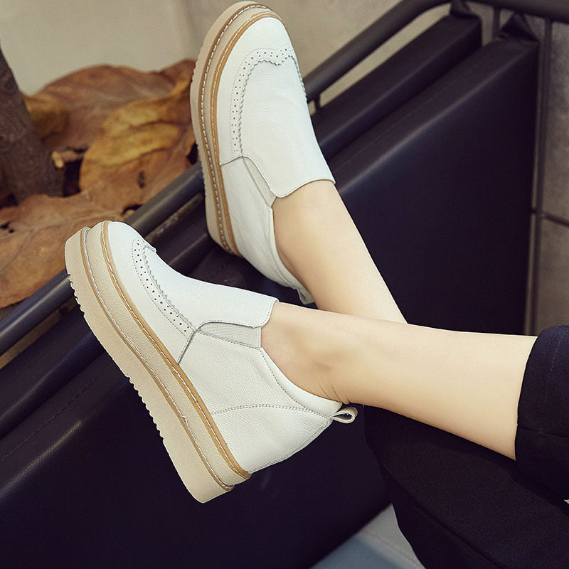 Plateau Sneaker aus Leder