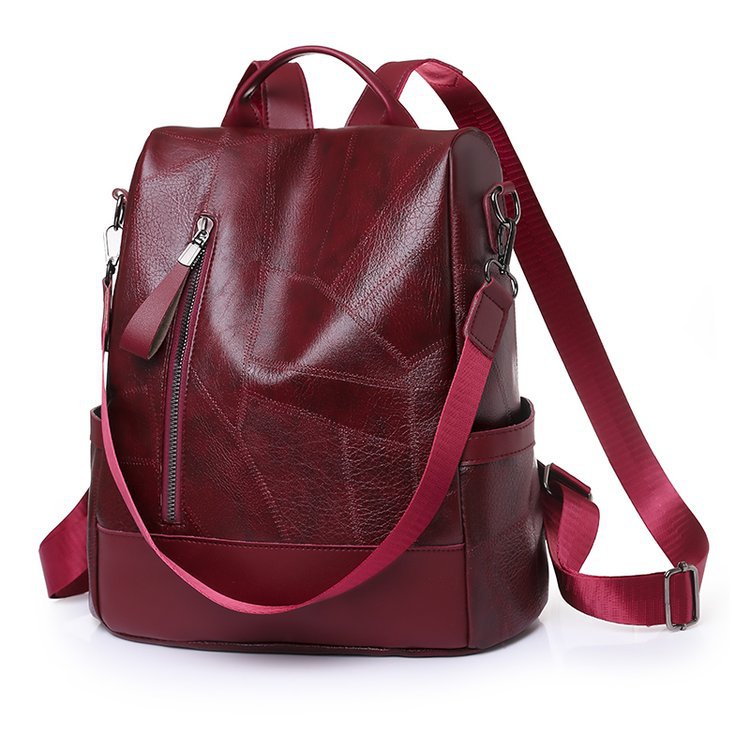 Rucksack aus weichem PU-Leder mit viel Stauraum
