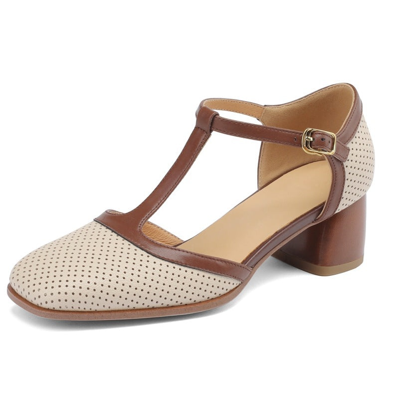 Mule-Sandalen aus Leder mit Farbblock-Design