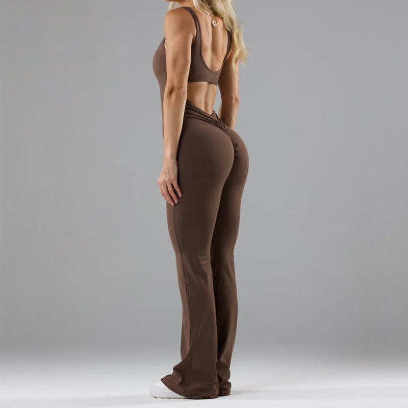 Nahtloser Yoga-Bodysuit mit Cut-Outs
