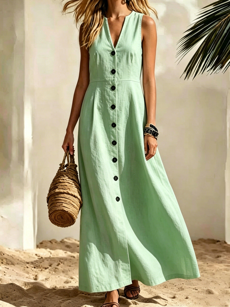 Ärmelloses V-Neck Strickkleid für Damen – Bild 10 | LuxeStyle