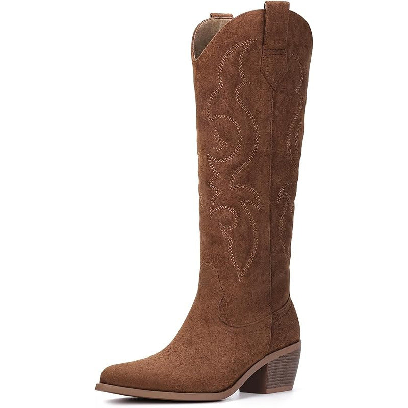 Western Stiefel mit hohem Schaft und seitlichem Reissverschluss