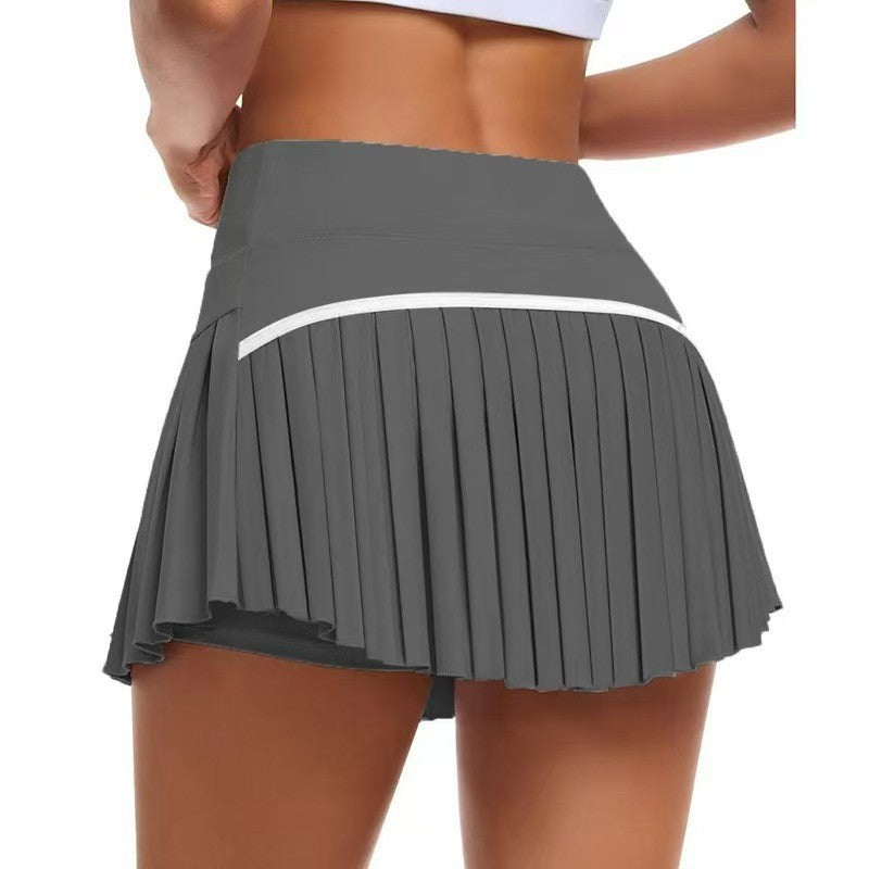 High-Waist Faltenrock mit Anti-Expositions-Design