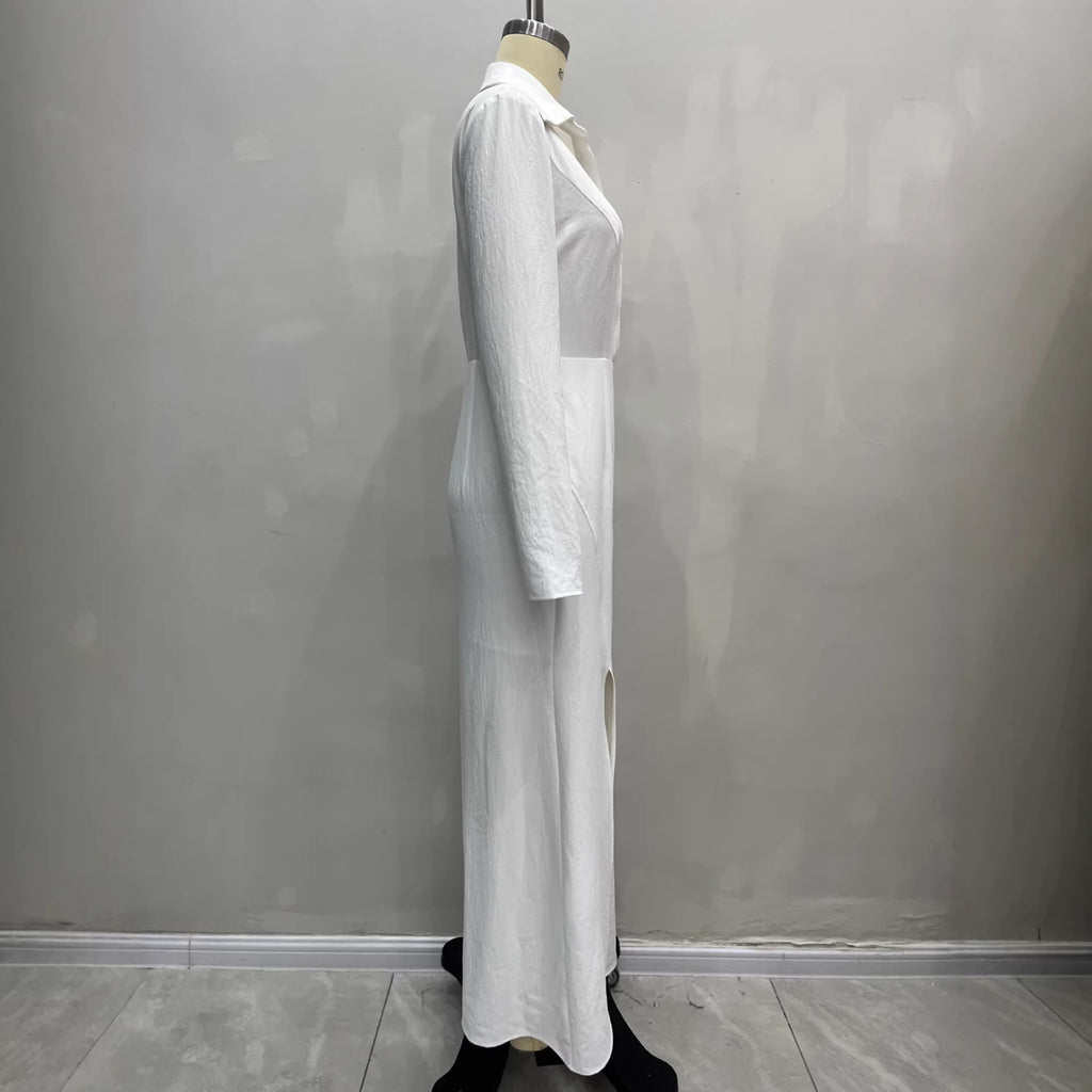 Langes Hemdblusenkleid im French Chic