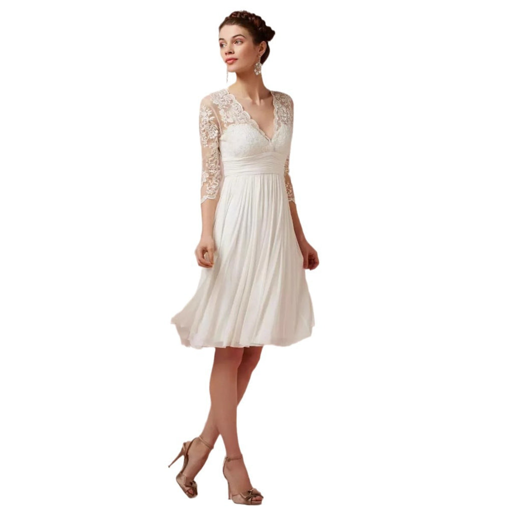 Elegantes Spitzen-Abendkleid mit V-Ausschnitt