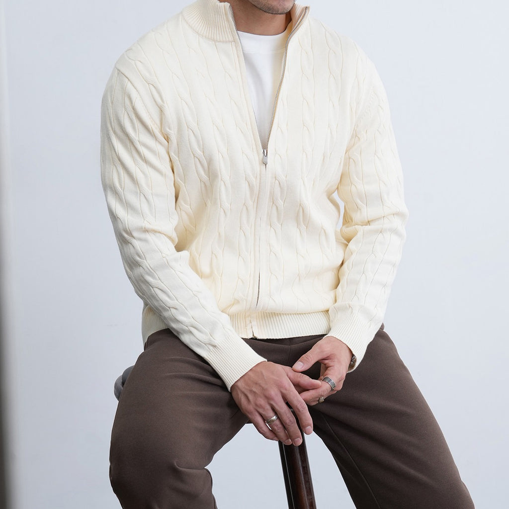 Herren-Kardigan mit Jacquard-Muster