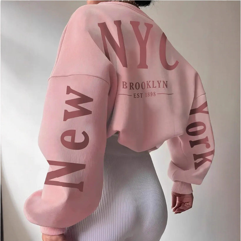 Pullover mit Letter-Print und Rundhals