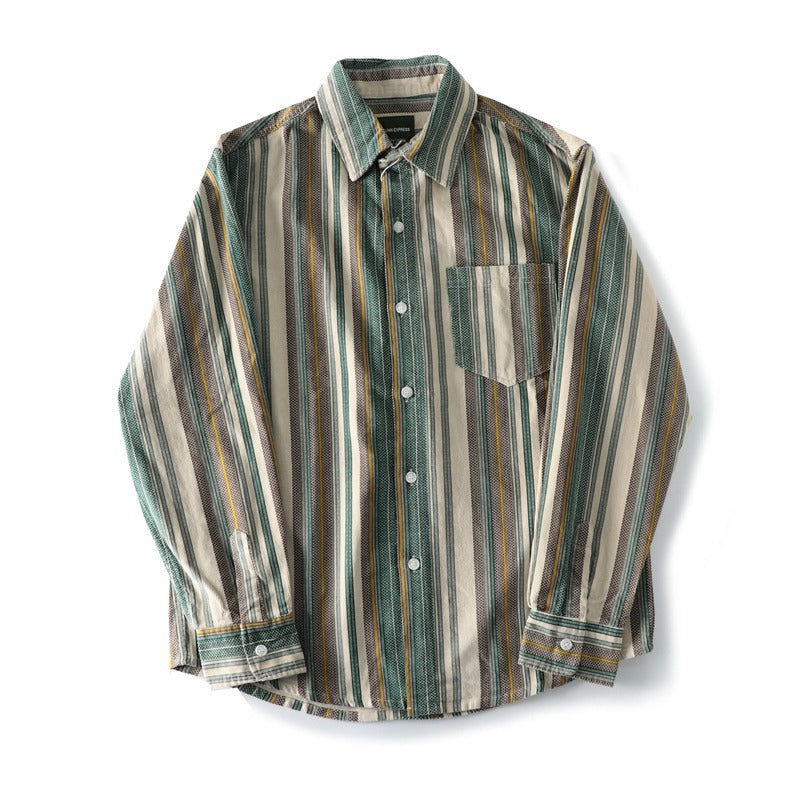 Retro Hemdjacke für Herren mit Streifen – Bild 2 | LuxeStyle