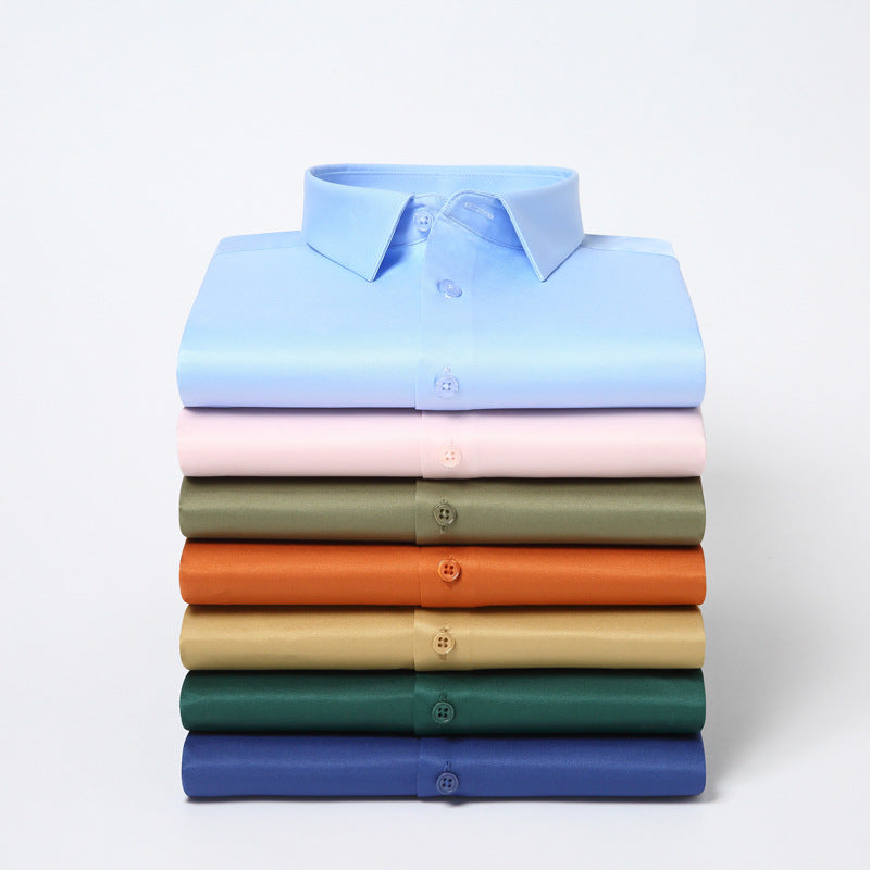 Elastisches Seidenhemd für Herren, langärmlig – Bild 4 | LuxeStyle
