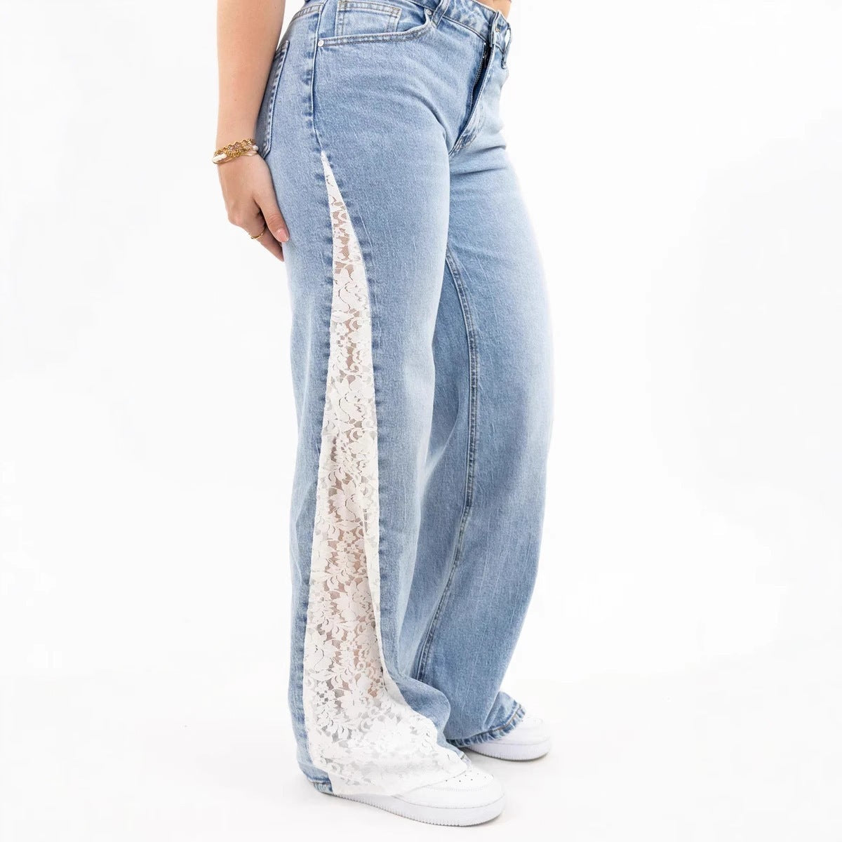 Stretch-Jeans mit Spitze und geradem Bein – Bild 6 | LuxeStyle