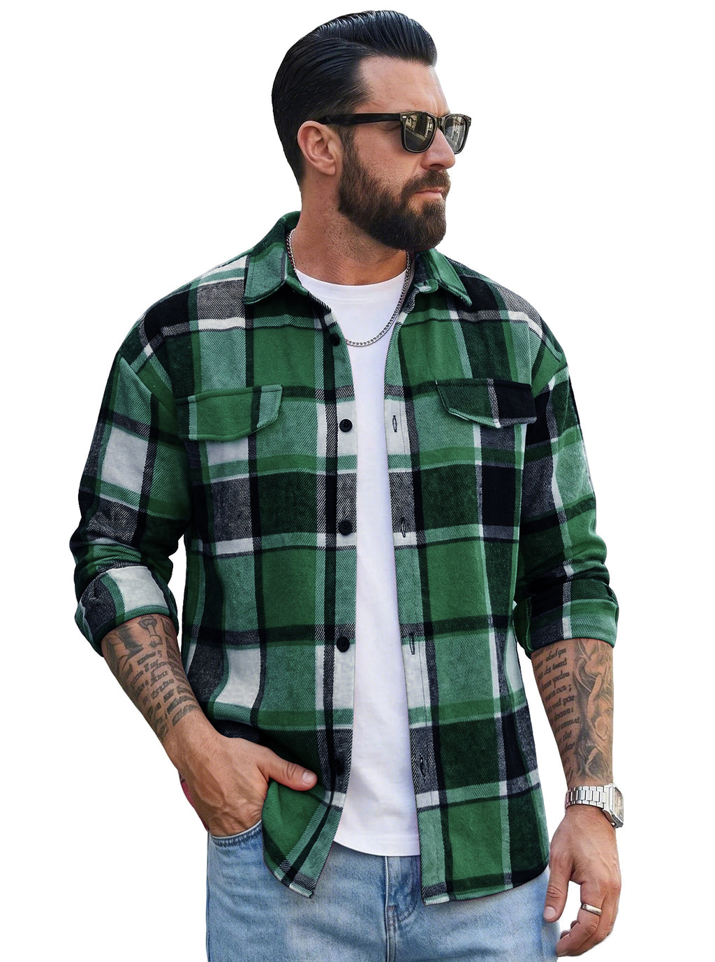 Herren Cardigan mit Reverskragen und Karomuster