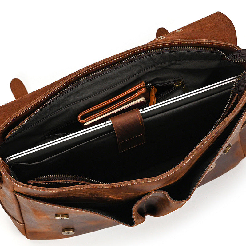 Retro Aktentasche aus Crazy Horse Leder – Bild 12 | LuxeStyle