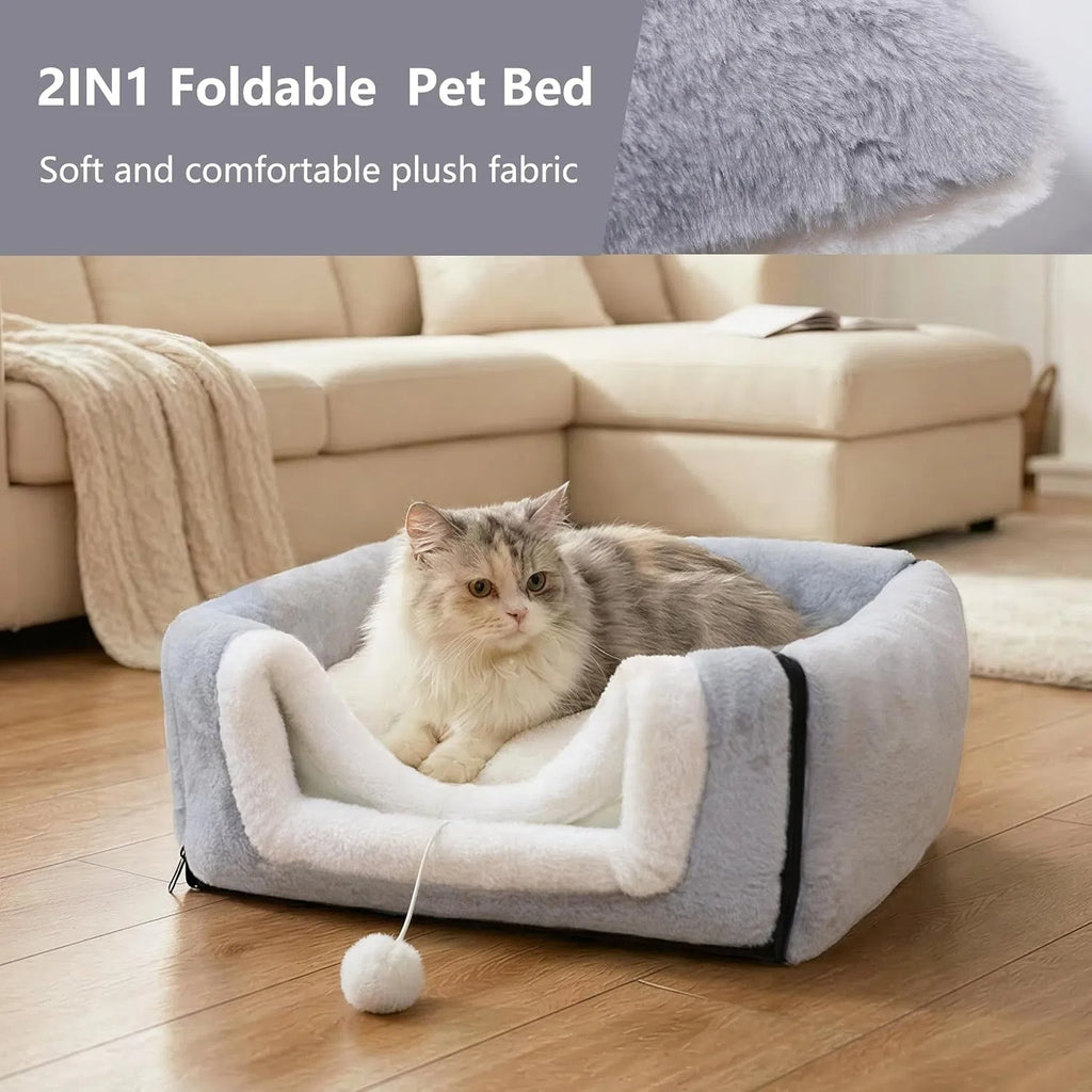 Faltbares Katzenbett mit Höhle