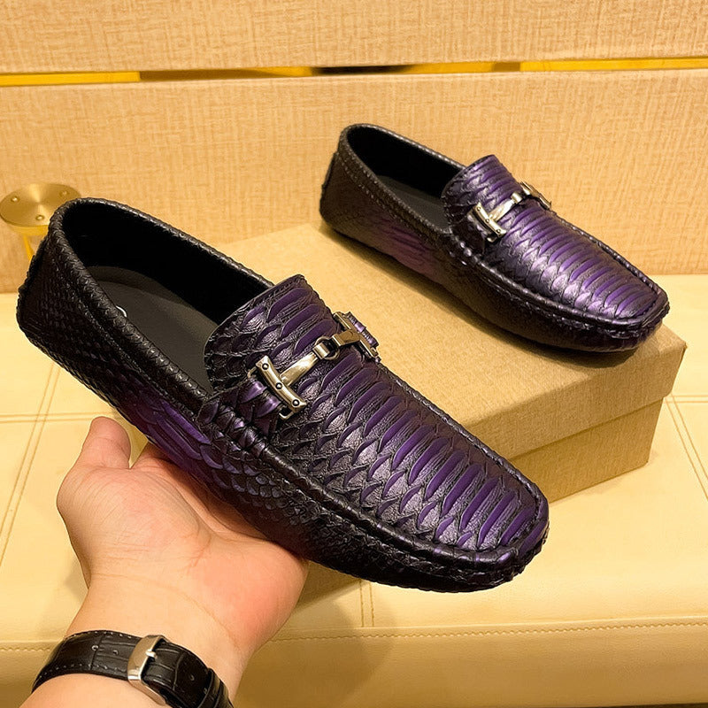 Retro Herren Loafer aus Spaltleder