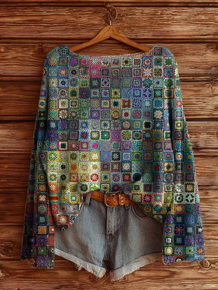 Pullover mit Ethno-Print für Damen