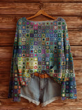 Pullover mit Ethno-Print für Damen