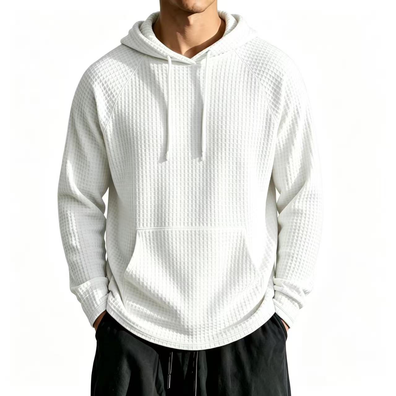 Herren Kapuzenjacke aus Waffelstrick