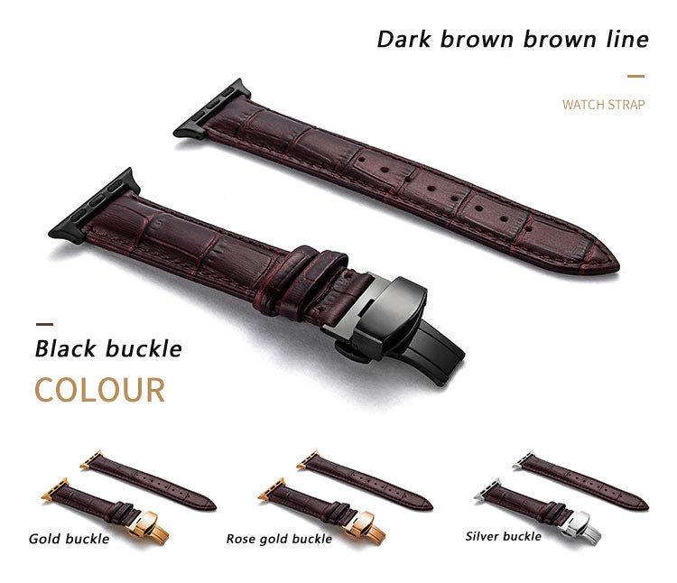 Lederarmband mit Faltschliesse und Doppelknopf