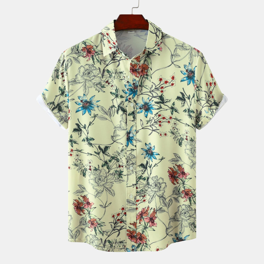 Kurzärmliges Männer-Shirt mit Blumenprint – Bild 6 | LuxeStyle
