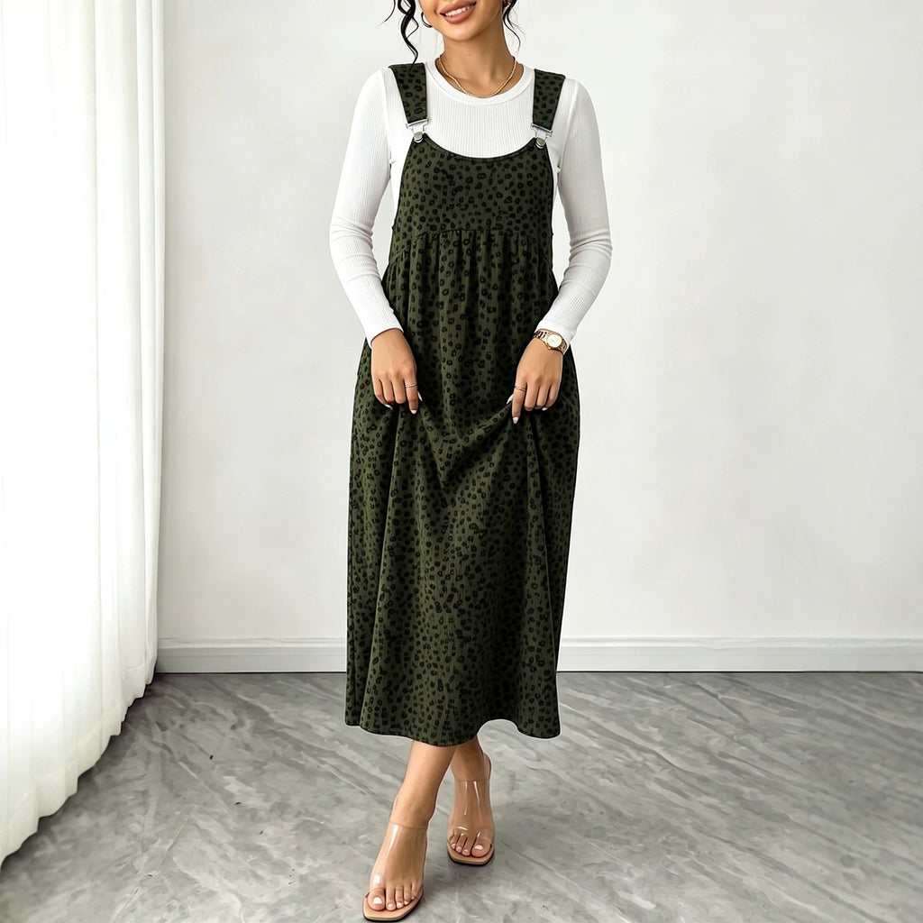 Herbst/Winter Leopard-Print Maxikleid