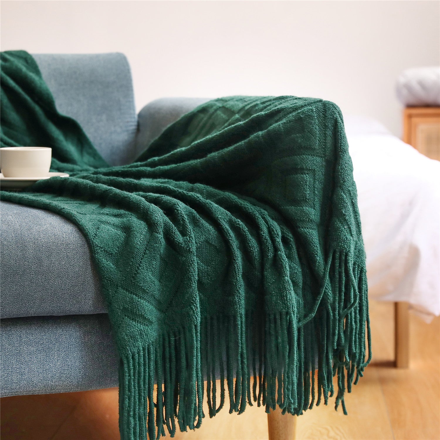 Strickdecke für Büro und Zuhause